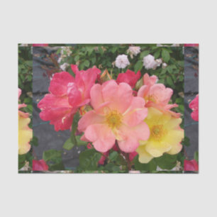 Rose Roses Wild Red Yellow Pattern Floral Flower Tissue Paper