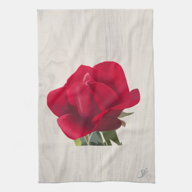 Rose rouge - Red rose  Kitchen Towel (Vertical)