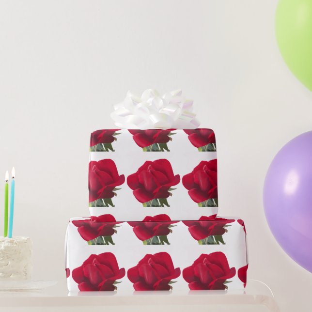 Rose rouge - Red rose  Wrapping Paper (Party Gifts)