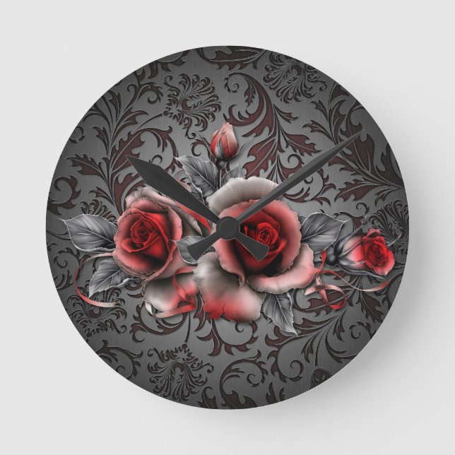 Rose -Round (Medium) Clock (Front)