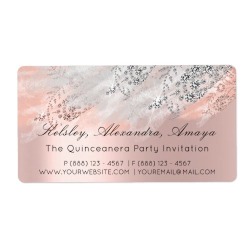 Rose RSVP Bridal Shower Sweet 16th Quinceanera Label