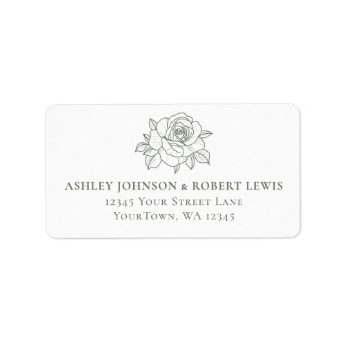 Rose Sage Botanical Floral Wedding RSVP Address Label