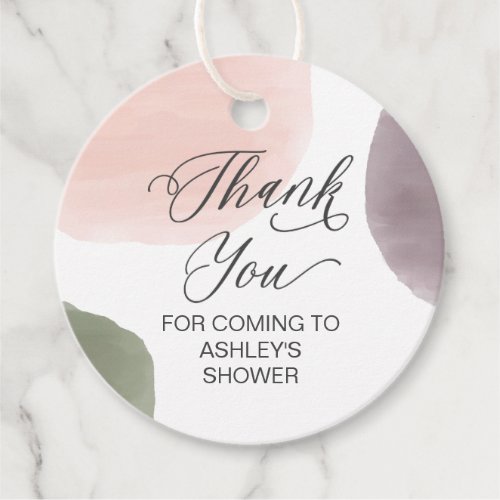 Rose Sage  Grape Thank You Bridal Shower Favor Tags