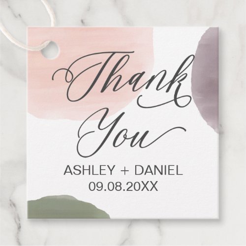 Rose Sage  Grape Thank You Wedding Gift Tag Favor Tags