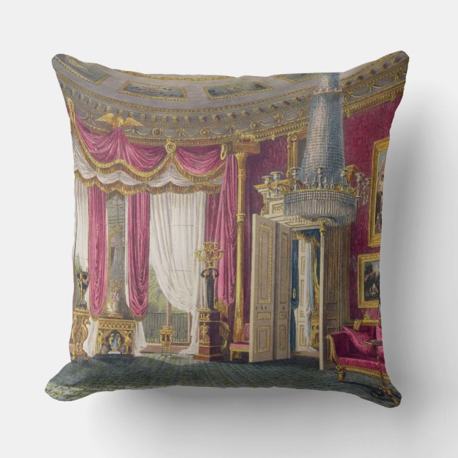 Rose Satin Drawing Room (second view) Carlton Hous Throw Pillow (Front)