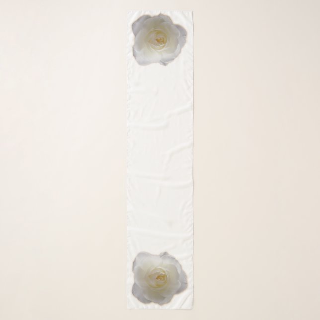 Rose Scarf Personalized White Rose Scarves Gifts (Front)