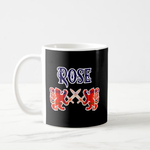 Rose Scottish Clan Kilt Lion Family Name Tan Coffee Mug