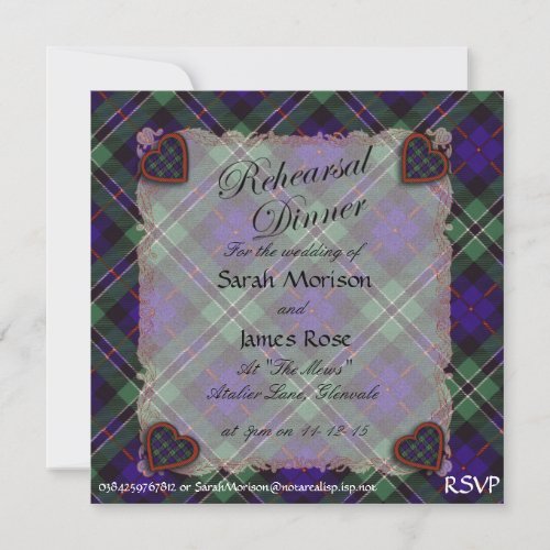 Rose Scottish clan tartan _ Plaid Invitation