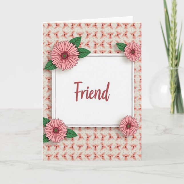 Rose Script Friend Card (Front)