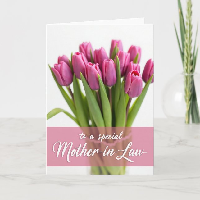 Rose Script Mother In Law Card (Front)