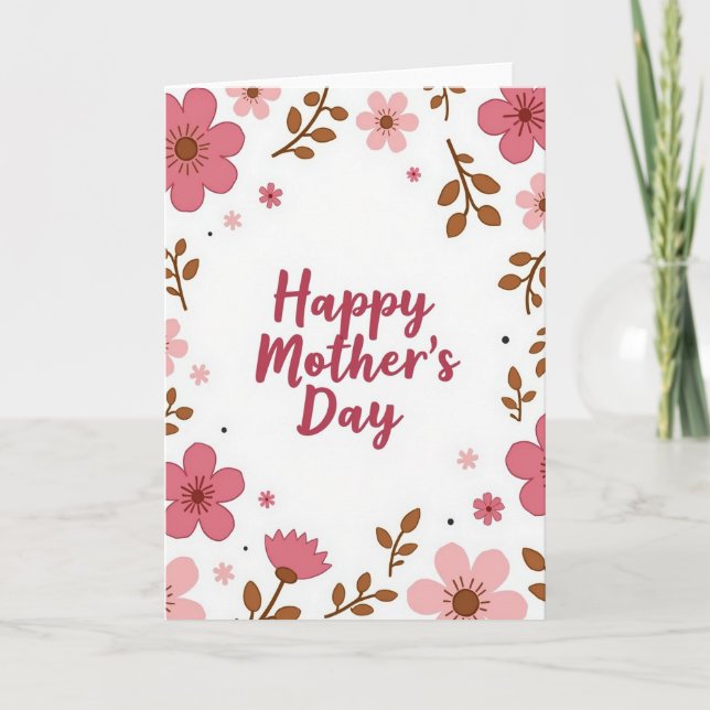 Rose Script Mothers Day Card (Front)