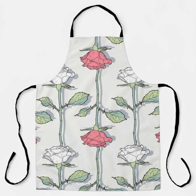 Rose seamless Pattern Apron (Front)