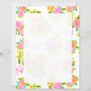 Rose Shabby Vintage White Blank