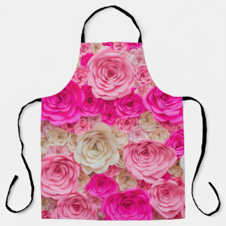 Rose shades: pink, white blend. apron