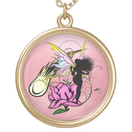 Rose Shadow Fairy Gold Plated Necklace