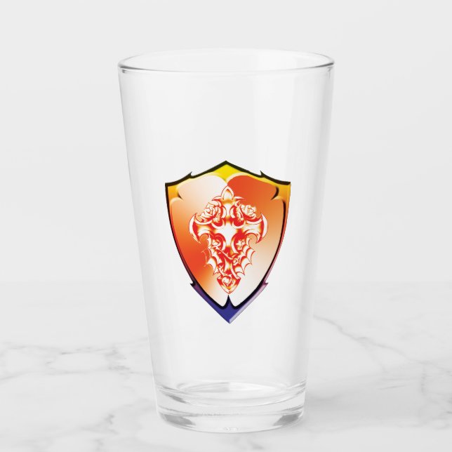 Rose Shield Drinkware Glass (Front)