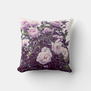 Rose shrub photography throw pillow