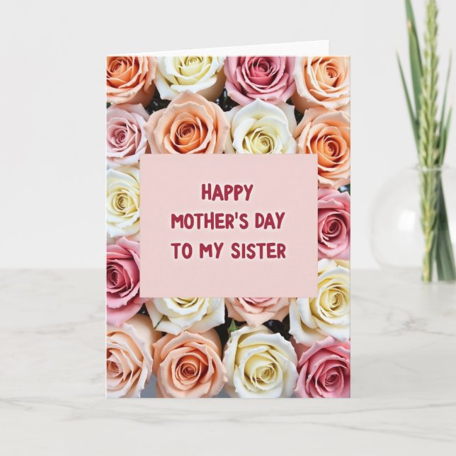 Rose Sisters Day Greeting Card (Front)