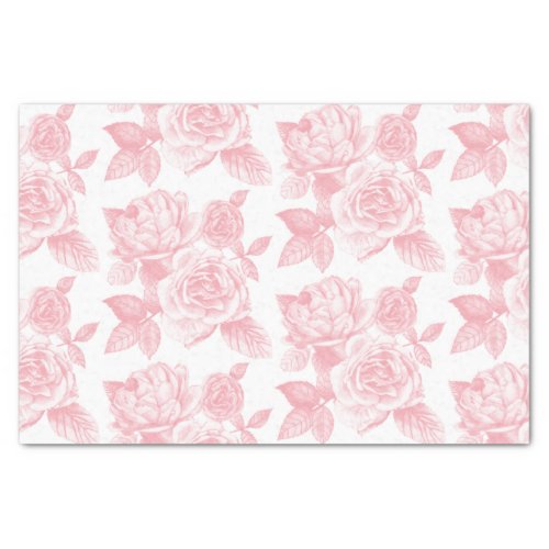 Rose Sketch Tissue Paper in Pink