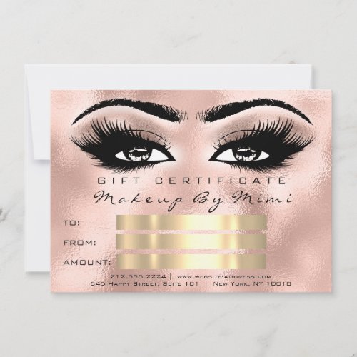 Rose Skinny Lash Makeup Artist Certificate Gift