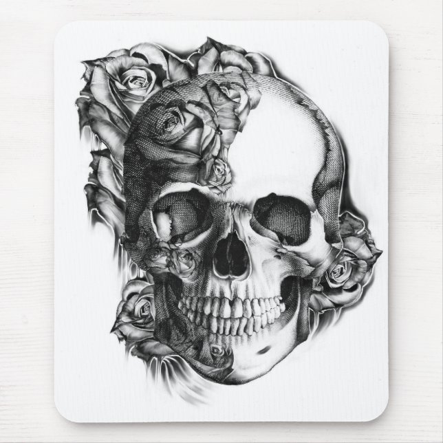 Rose Skull Mouse Pad (Front)