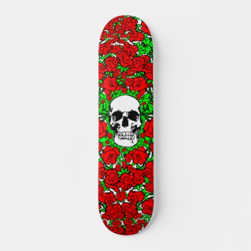 Rose Skull Skateboard