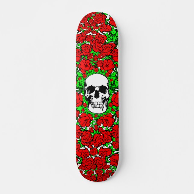 Rose Skull Skateboard Deck (Front)