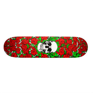 Rose Skull Skateboard Deck