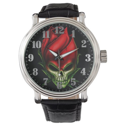 Rose skull watch