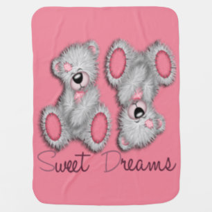 Rose Snuggle Sweet Dreams teddy Baby Blanket