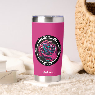 Rose Sobriety Chip 12-Step Recovery Gift Insulated Tumbler