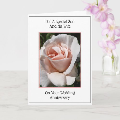 Rose Son And Wife Personalised Wedding Anniversary Card