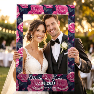 Rose Sparkle Reception Photo Booth Prop Romantic Selfie Frame