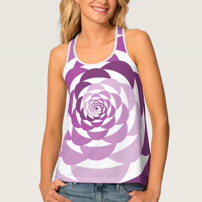 Rose Spiral Wisteria Ombre Tank Top (Front)
