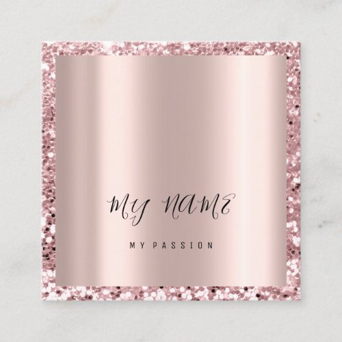 Rose Square Glitter Makeup Beauty Blogger Simply Appointment Card