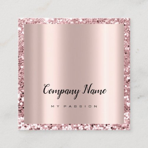 Rose Square Glitter Makeup Beauty Salon VIP Appointment Card