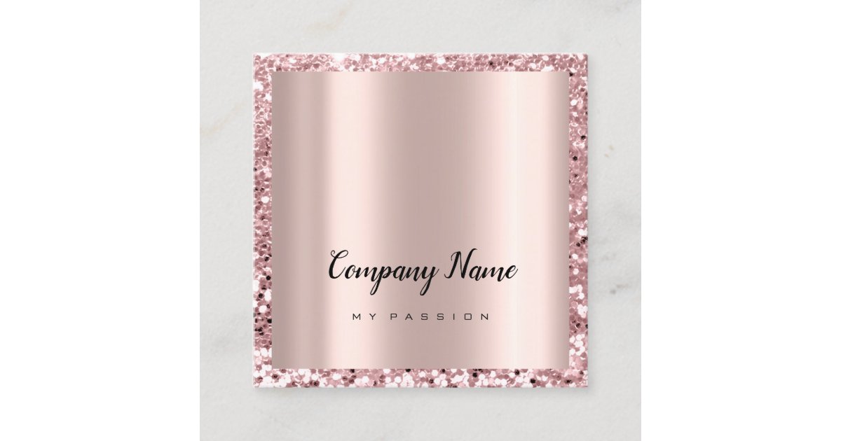 Rose Square Glitter Makeup Beauty Salon Vip Appointment Card Zazzle Com