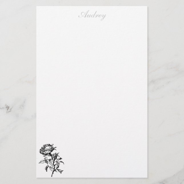 Rose Stationery - Personalized (Front)