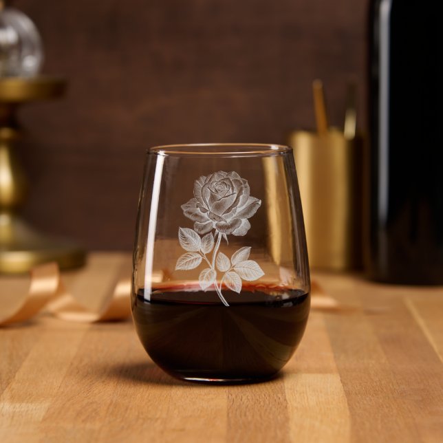 Rose Stemless Wine Glass (Party)