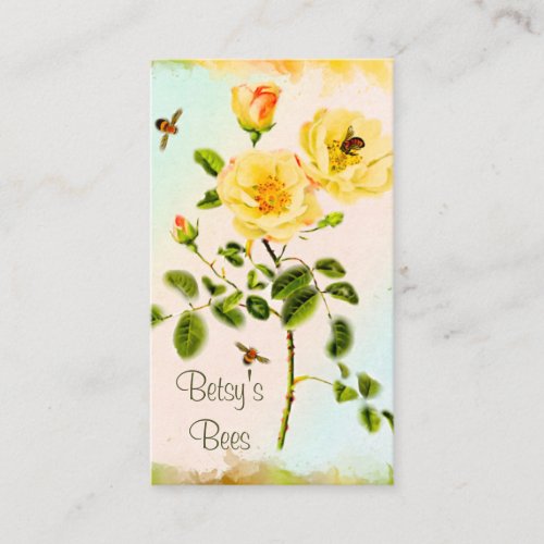 Rose Stems and Honey Bees Business Card
