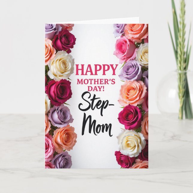 Rose Stepmom Mothers Day Card (Front)