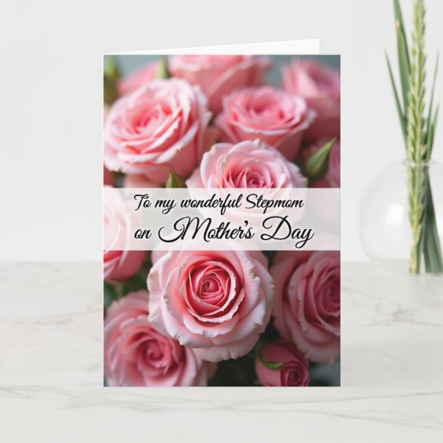 Rose Stepmom Mothers Saying Card (Front)
