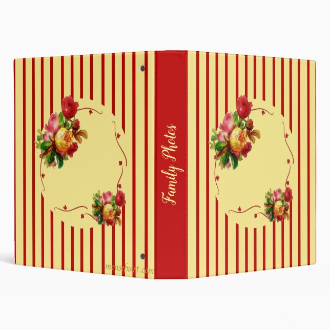Rose Stripe Photo Album Binder (Background)