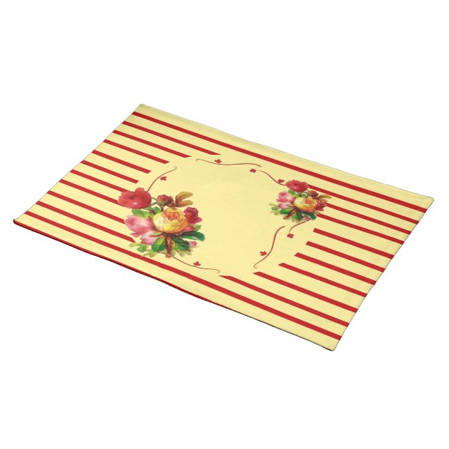 Rose Stripe Placemat (On Table)