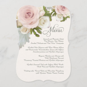 Rose Succulent Romantic Floral Wedding Menu