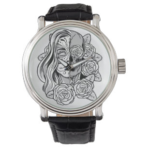 Rose Sugar Skull Girl Watch