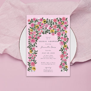 Rose Sunflower Trellis Spring Garden Bridal Shower Invitation