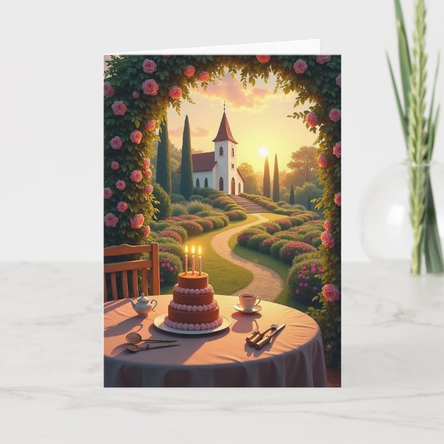 Rose Sunset Birthday Card (Front)