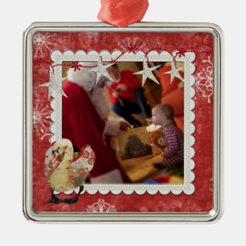 Rose Swan Red Snowflake Photo Ornament by Greyszoo at Zazzle
