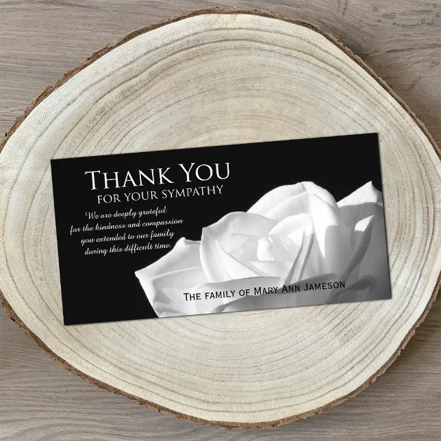 Rose Sympathy Thank You Memorial Photo Card | Zazzle